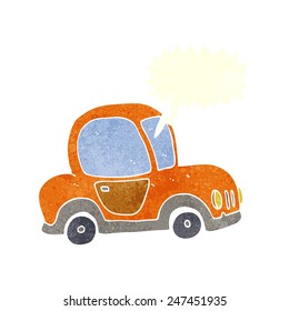 coche de dibujos animados con burbuja de habla