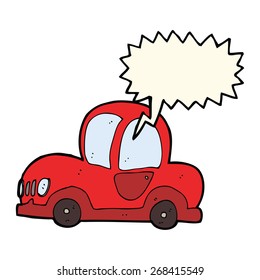 cartoon car with speech bubble