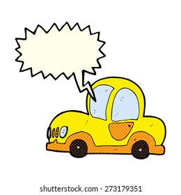 cartoon car with speech bubble