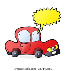 cartoon car with speech bubble