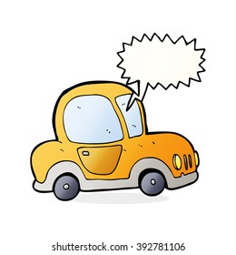 cartoon car with speech bubble