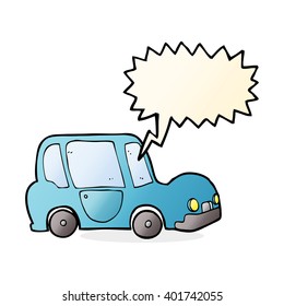 cartoon car with speech bubble
