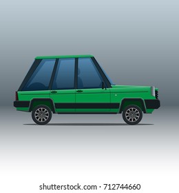 Cartoon car SUV isolated