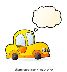cartoon car with thought bubble