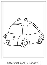 Un vector de coche de dibujos animados, página de color