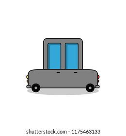 Cartoon car. Vector icon. Flat design