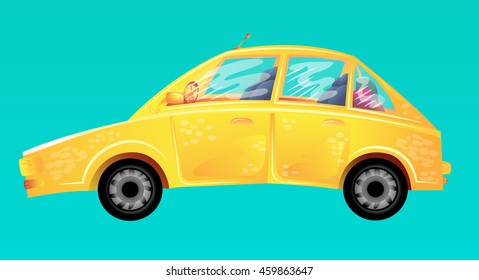 Cartoon car, vector illustration