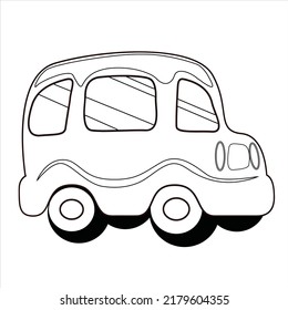 vector de caricatura, vector de coche moderno , Ilustración de coche de empresa Lujo de vida Tecnología concepto de línea de coche , página de libro de colores para niños