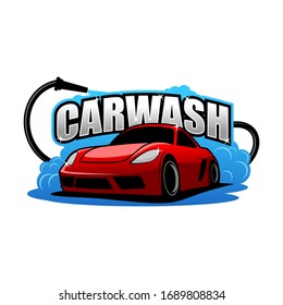 Cartoon Car Wash Logo, Perfect Logo For Business Related To Automotive Industry