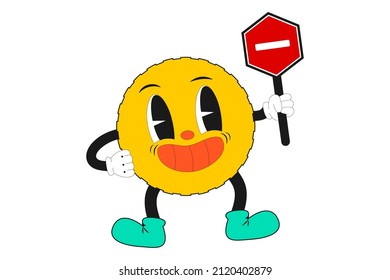 cartoon car wheel mascot showing himself on a white background