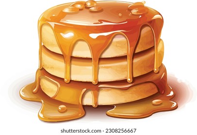 Cartoon Caramel cake tshirt design, Vector, illustration