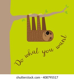 Cartoon card or poster with text "Do what you want"