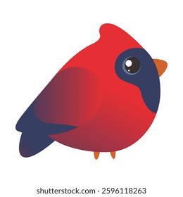Cartoon cardinal bird isolated. Flat style