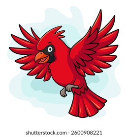 Cartoon Cardinal bird on white background
