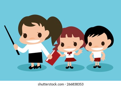 Cartoon Career about teacher and student.
