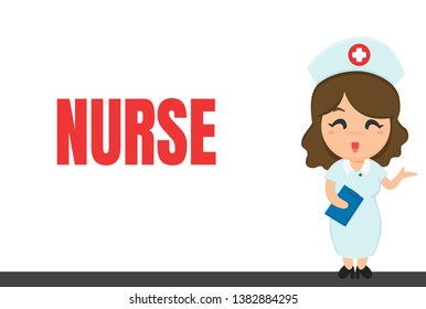 Cartoon career. Nurse and notebook While checking out the patient's condition.