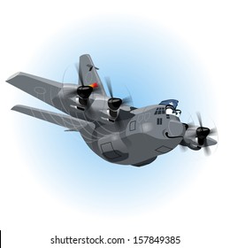 Cartoon Cargo Airplane. Available EPS-10 vector format separated by groups and layers for easy edit