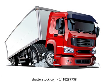 Cartoon cargo semi truck. Available EPS-10 vector format separated by groups and layers with transparency effects for one-click repaint