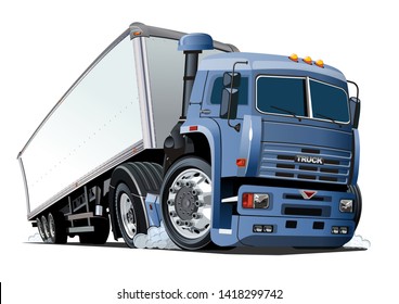 Cartoon cargo semi truck. Available EPS-10 vector format separated by groups and layers with transparency effects for one-click repaint