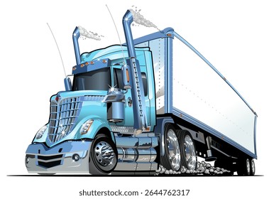 Cartoon carga semircaminhão. O formato de vetor EPS-10 disponível é separado por grupos e camadas com efeitos de transparência para recolorir com um clique