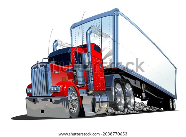 1 714 Vector Cartoon Semi Truck Images Stock Photos Vectors Cartoon Cargo Semi Truck Available 600w 2038770653