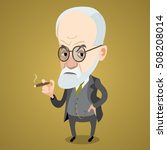 Cartoon caricature portrait of Sigmund Freud