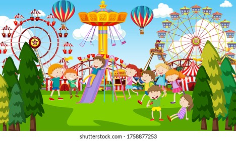Diseño del carnaval de dibujos animados. Plantilla de ilustración de vector.