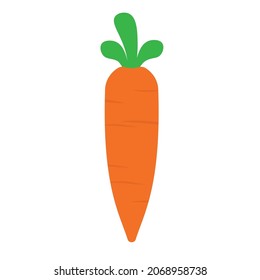 Cartoon carrot icon vector for kids and toddler learning and drawing books