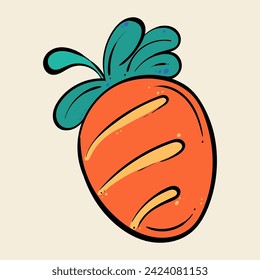 Cartoon carrot. Carrot on white background. Hand drawn. Vector illustration