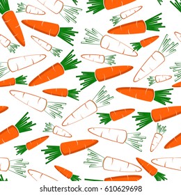 Cartoon carrot seamless pattern