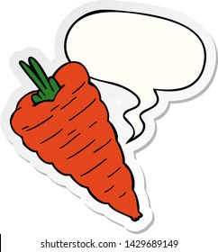cartoon carrot with speech bubble sticker