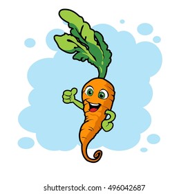 Cartoon carrot. Vector mascot