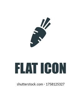 Cartoon Carrot Vegetable in black silhouette vector icon