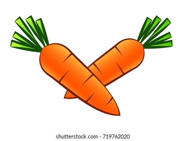 cartoon carrot,isolated,vector illustration