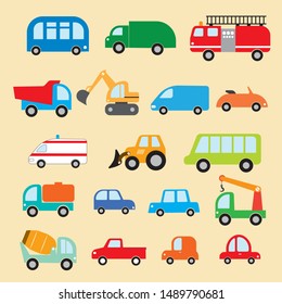 cartoon cars flat design pack
