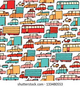 Cartoon cars seamless pattern