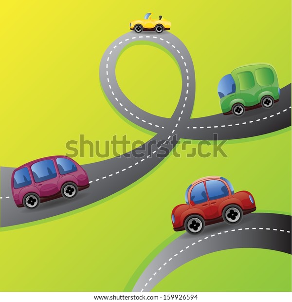 Cartoon cars - vector\
background
