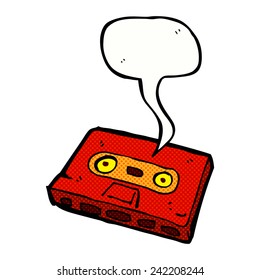cartoon cassette tape with speech bubble