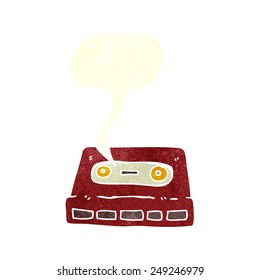 cartoon cassette tape with speech bubble