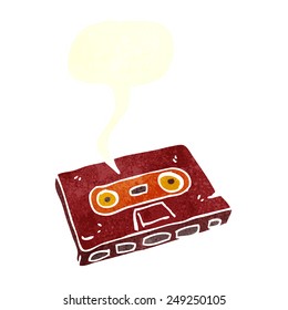 cartoon cassette tape with speech bubble