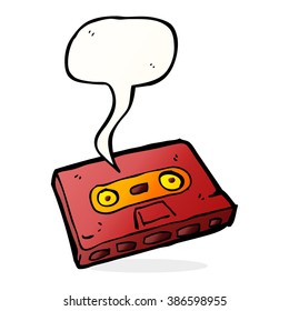 cartoon cassette tape with speech bubble