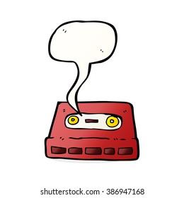 cartoon cassette tape with speech bubble