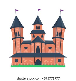 Cartoon castle architecture vector illustration