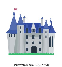 Cartoon castle architecture vector illustration
