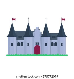 Cartoon castle architecture vector illustration