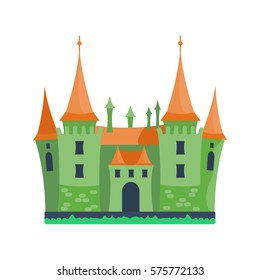 Cartoon castle architecture vector illustration