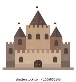 cartoon castle flat design. Vector illustration