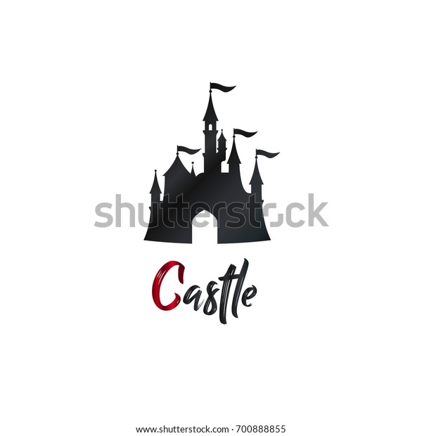 カートーンの城のロゴ バナー すごい遊園地 ベクターイラスト 筆の手書き のベクター画像素材 ロイヤリティフリー