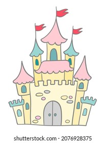 Cartoon Castle Prinzessin Vektorbild