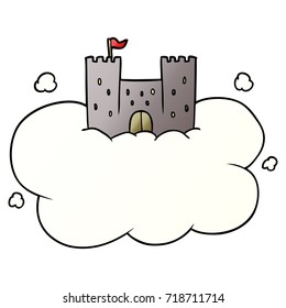 cartoon castle in sky